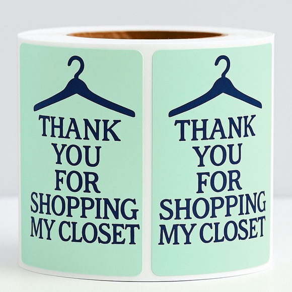 STICKERAFT Other - Poshmark Packaging Stickers – Thank You Closet Labels 2x1 inch, 100 pcs